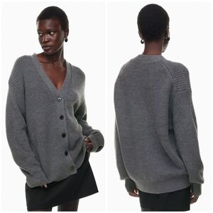 Aritzia Wilfred Oversized Chunky Knit Merino Wool Storybook Cardigan Sweater M